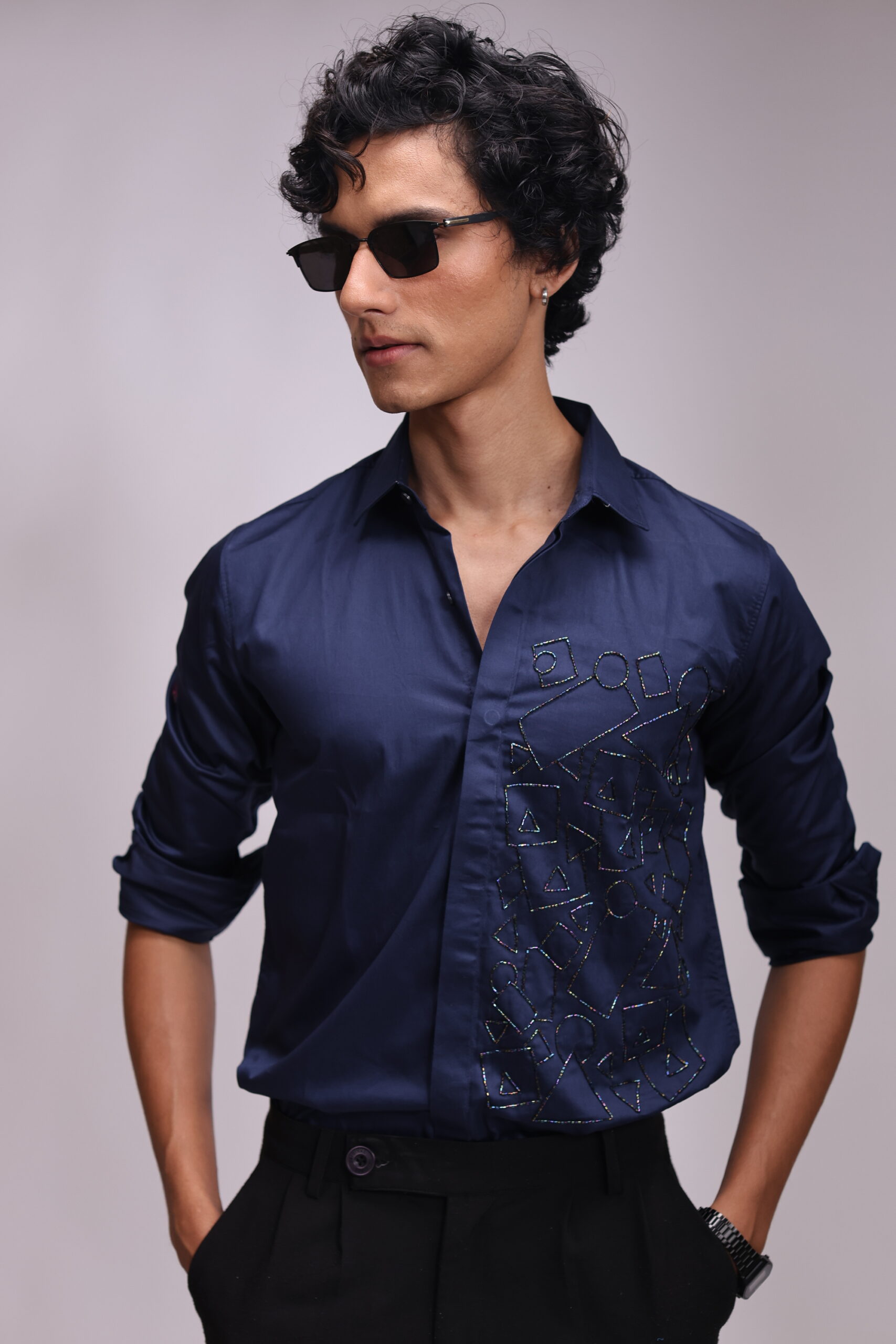 The Navy Geometry Shirt - Image 2