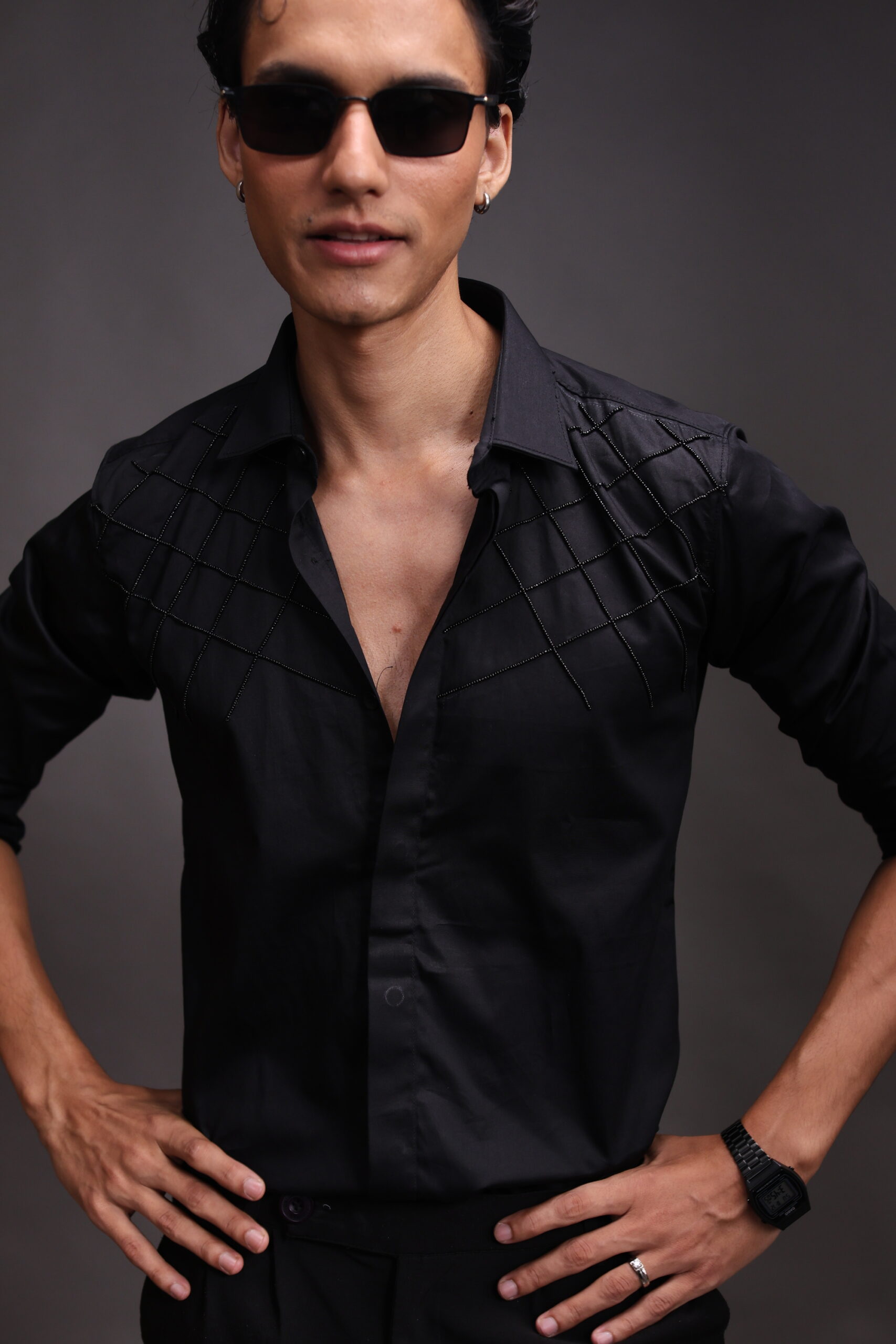 Noir Grid Shirt